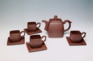 紫砂壶图片：青玉四方茶具 - 美壶网