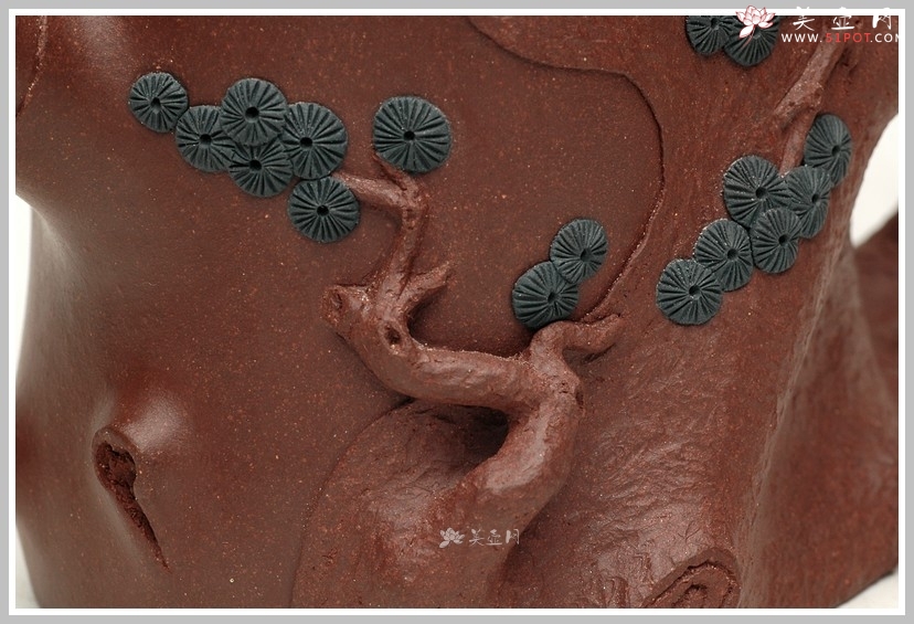 紫砂壶图片：苍健俊逸之全手松桩 - 美壶网