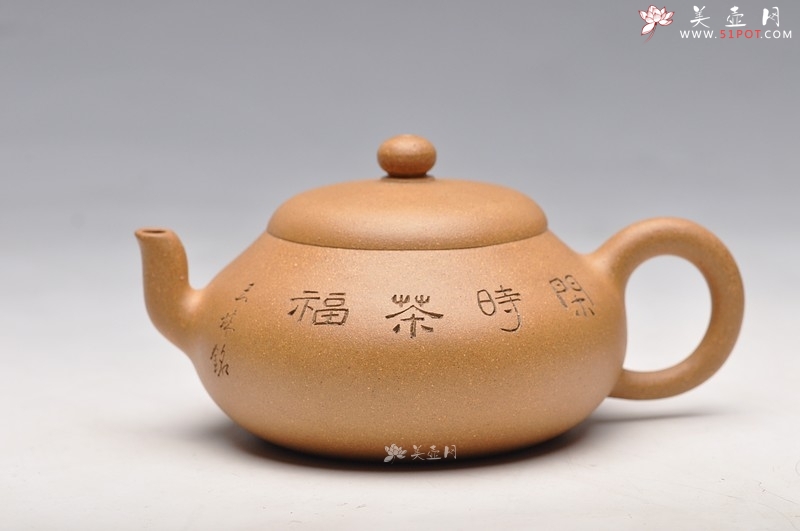 紫砂壶图片：邱玉林大师装饰 古拙之风 把玩精品 全手扁梨2 实用收藏 - 美壶网