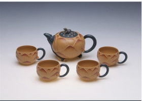 紫砂壶图片：荷花茶具 - 美壶网
