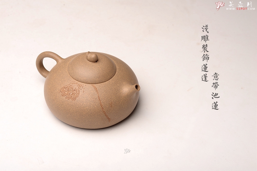 紫砂壶图片：储亚丙申初夏作品 全手秋意 颇具玩味 荷塘清趣 优质本山段 - 美壶网