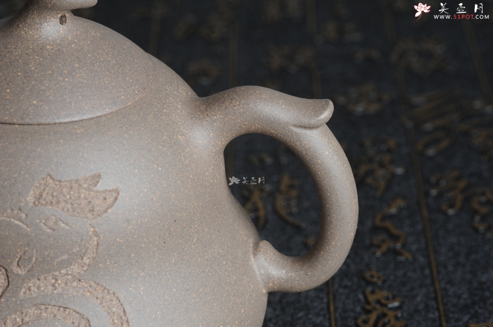 紫砂壶图片：美壶特惠 优质青灰段泥葫芦福禄壶 - 美壶网