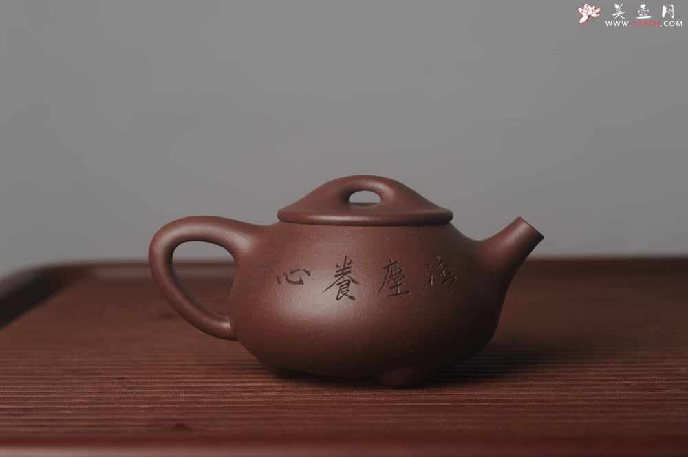紫砂壶图片：美壶国庆特惠 工料俱佳满瓢（霸王石瓢）装饰童子 特文气 - 美壶网