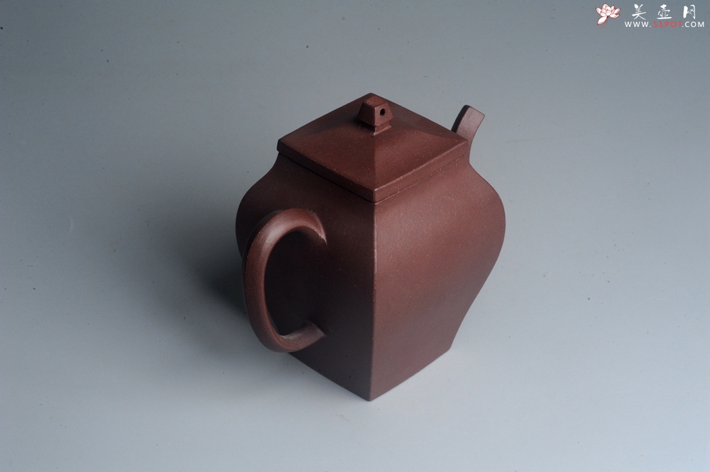 紫砂壶图片：美壶特惠 全手工镶接四方吉金壶 泥料超好 茶人醉爱 - 美壶网