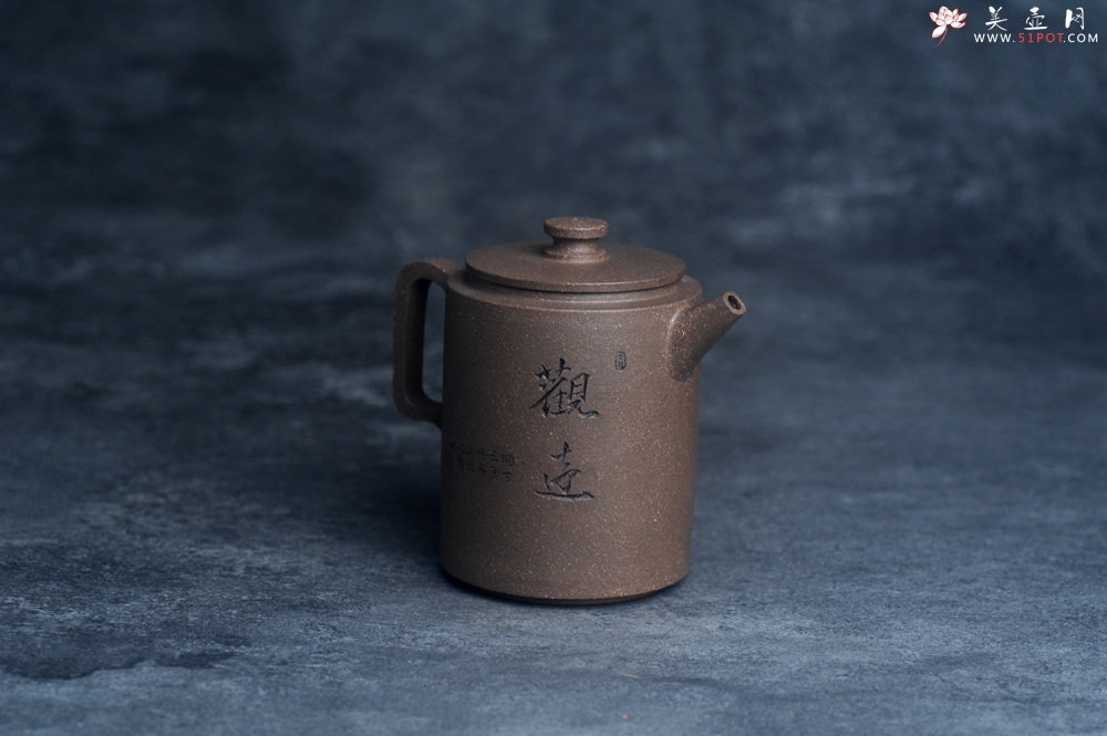 紫砂壶图片：美壶特惠 蠡墅大水潭深井老天青泥 精致圆础壶 装饰文雅 茶人醉爱 - 美壶网