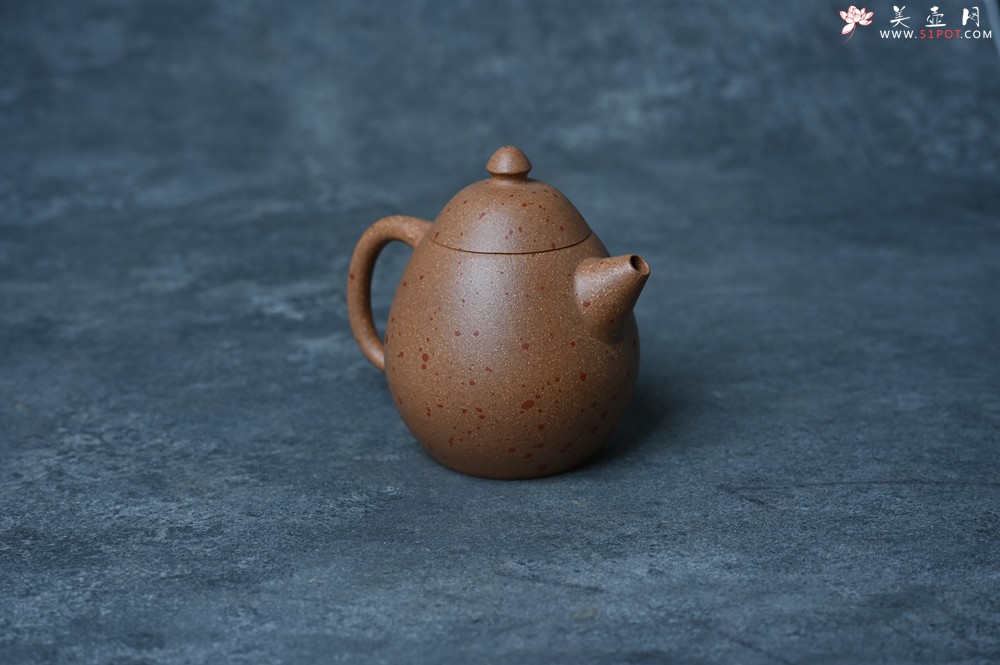 紫砂壶图片：美壶特惠 特好桃花段泥龙蛋紫砂壶 茶人醉爱 - 美壶网