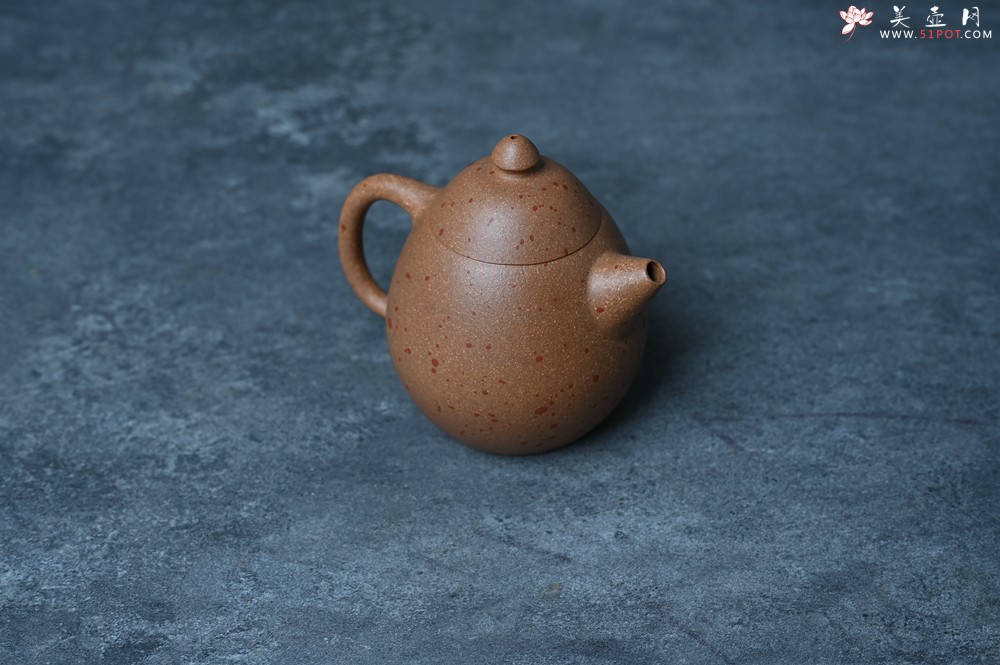 紫砂壶图片：美壶特惠 特好桃花段泥龙蛋紫砂壶 茶人醉爱 - 美壶网
