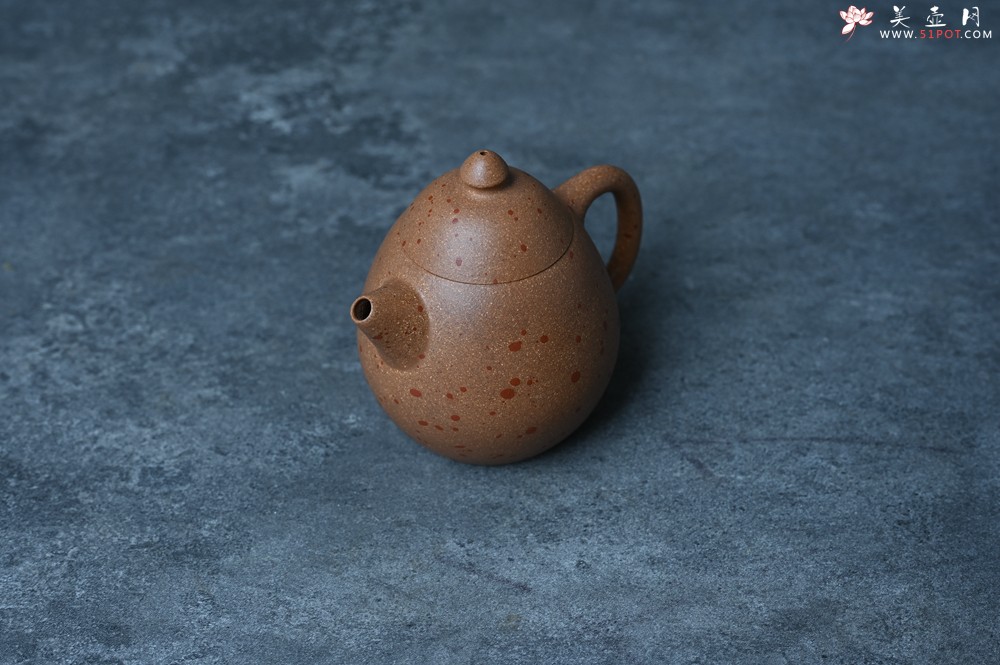 紫砂壶图片：美壶特惠 特好桃花段泥龙蛋紫砂壶 茶人醉爱 - 美壶网