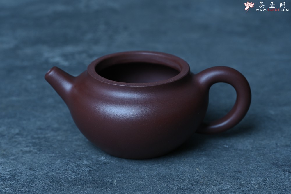 紫砂壶图片：特好老紫泥全手工寿桃壶 茶人醉爱 - 美壶网