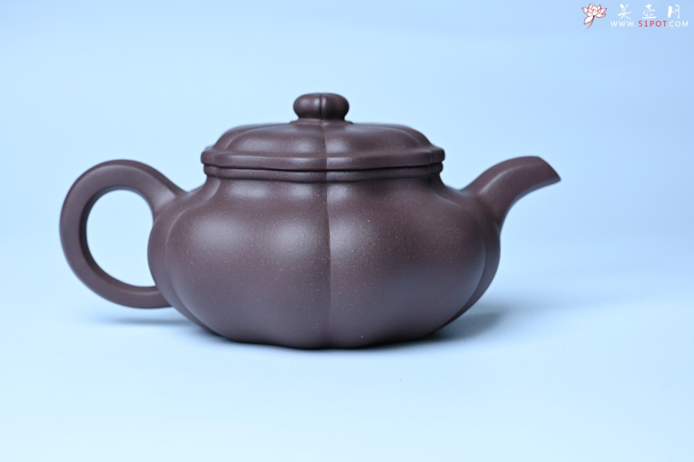 紫砂壶图片：美壶特惠 紫砂壶手工手制优质紫泥葵仿古壶 茶人醉爱 - 美壶网