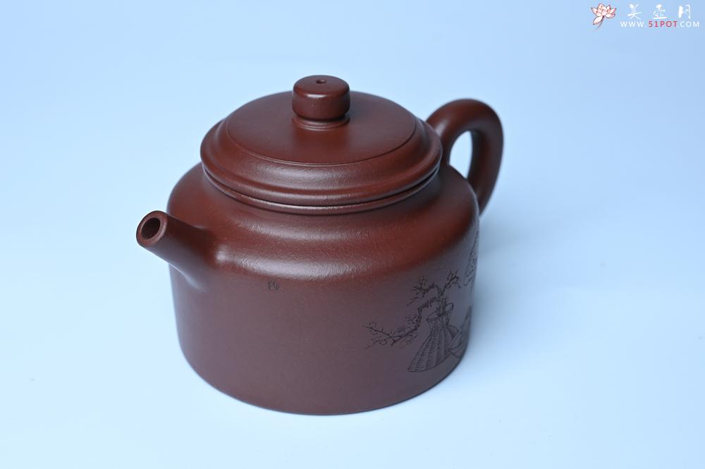 紫砂壶图片：油润黄龙山4号深井红皮龙 全手工德中壶 做工特好 装饰清供图 特文气 - 美壶网