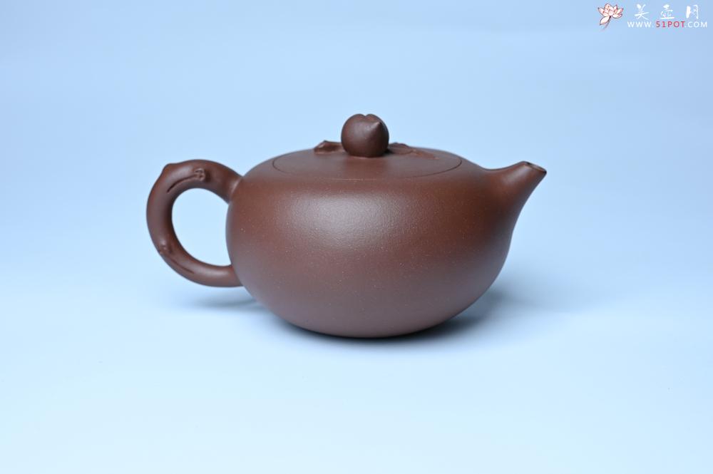 紫砂壶图片：美壶特惠 1993年国工杨军保精致特好紫泥蟠桃壶 - 美壶网