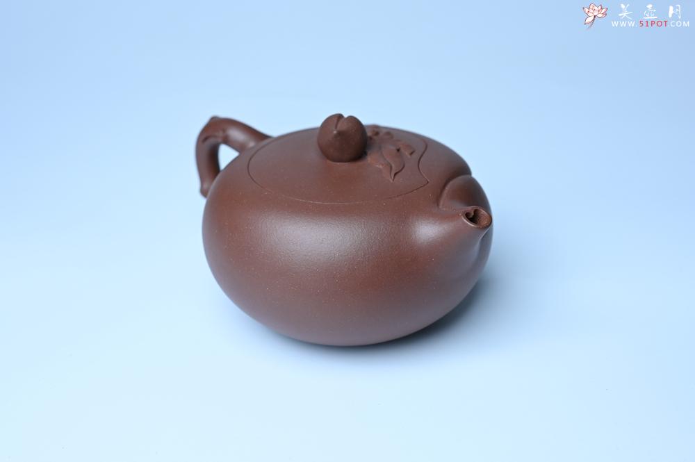 紫砂壶图片：美壶特惠 1993年国工杨军保精致特好紫泥蟠桃壶 - 美壶网