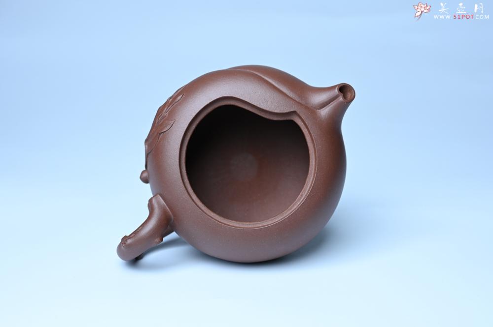 紫砂壶图片：美壶特惠 1993年国工杨军保精致特好紫泥蟠桃壶 - 美壶网