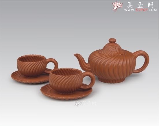 紫砂壶图片：瓢菊茶具 - 美壶网