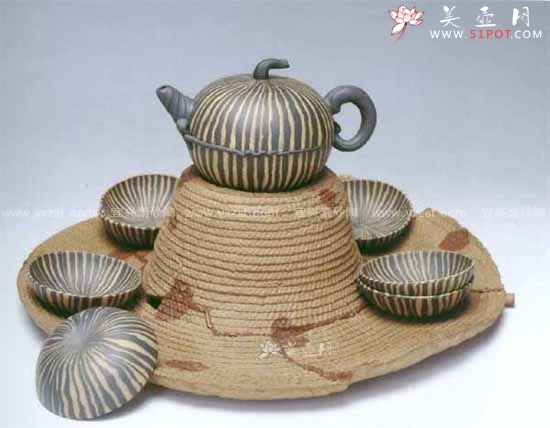 紫砂壶图片：瓜田小茶具 - 美壶网