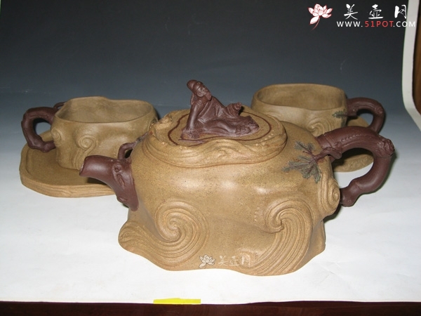 紫砂壶图片：古贤吟月茶具 - 美壶网