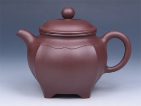 紫砂壶图片：四方筋纹（紫茄泥） - 美壶网