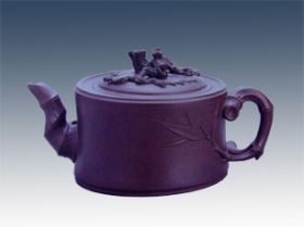 紫砂壶图片：竹段松梅 - 美壶网