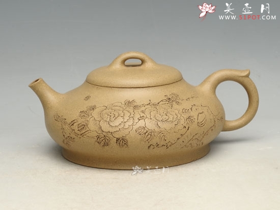 紫砂壶图片：花开富贵  容量：300cc - 美壶网