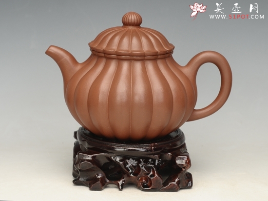 紫砂壶图片：菊瓣壶   容量：500cc - 美壶网