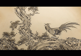 紫砂壶图片：花鸟陶刻挂盘局部 - 美壶网