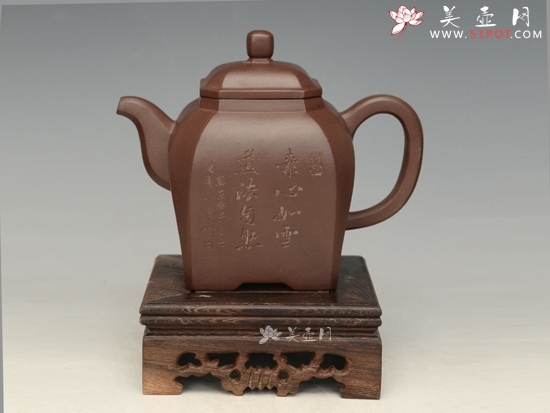 紫砂壶图片：方壶  容量：300cc - 美壶网