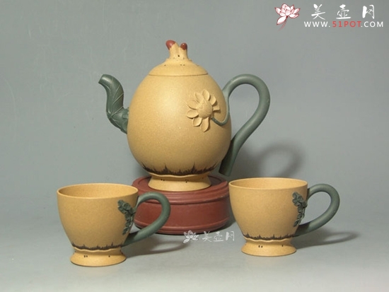 紫砂壶图片：莲藕茶具 - 美壶网