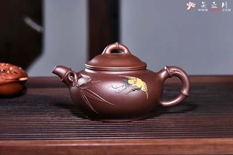 紫砂壶图片：竹叶丹青 - 美壶网