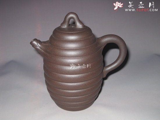 紫砂壶图片：锣丝壶  250CC - 美壶网