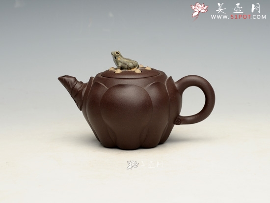 紫砂壶图片：青蛙莲子    容量：200cc - 美壶网