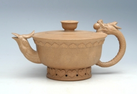 紫砂壶图片：蒙古文化龙凤碗壶 - 美壶网